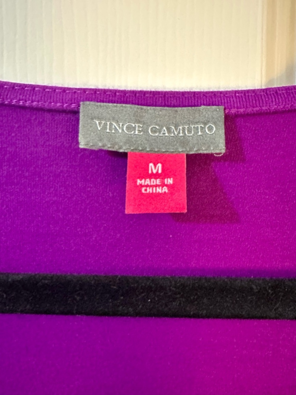 Vince Camuto Faux Wrap Top Tie Waist Cap Sleeve Blouse Purple Size M - Picture 5 of 7